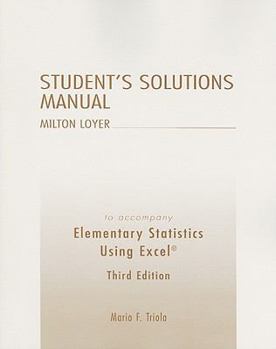 Paperback Elementary Statistics Using Excel, Student's Solutions Manual Book