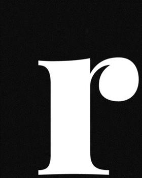 r: Large Minimalist Modern Lined Notebook in Black and White Personalized Monogram Lowercase Letter r