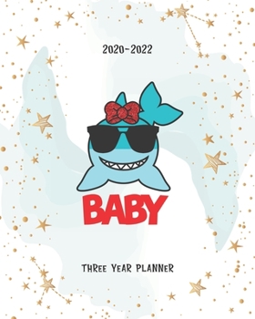Paperback Baby: Shark Bow Academic Planner 2020-2022 Monthly Agenda Organizer Diary 3 Year Calendar Goal Federal Holidays Password Tra Book