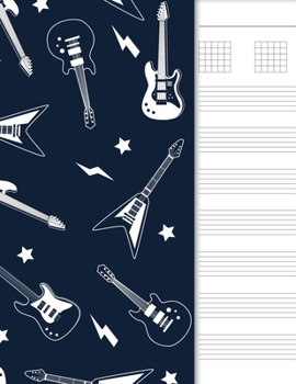 Paperback Guitar Tab Notebook: 6 String Chord and Tablature Staff Music Paper, Hard Rock Cover Book