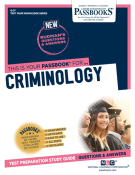 Paperback Criminology (Q-37): Passbooks Study Guide Volume 37 Book