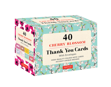 Misc. Cherry Blossoms, 40 Thank You Cards with Envelopes: (4 1/2 X 3 Inch Blank Cards in 8 Unique Designs) Book