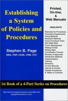 Paperback Establishing a System of Policies and Procedures Book