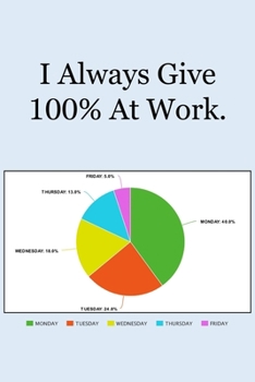 Paperback I Always Give 100% At Work.: Lined Notebook Book