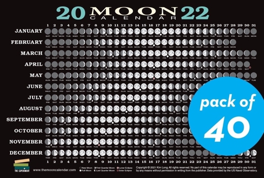 Cards 2022 Moon Calendar Card (40 Pack): Lunar Phases, Eclipses, and More! Book