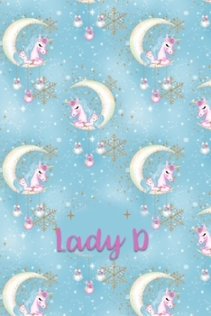 Lady D: Dot Grid Journal with Her Unicorn Name/Initial with Christmas Theme