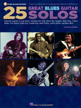 Paperback 25 Great Blues Guitar Solos [With CD] Book