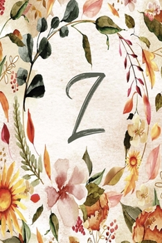 Paperback Z: Orange Brown Floral 6"x9" Lined Notebook Book