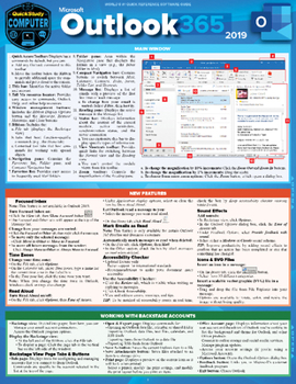 Pamphlet Microsoft Outlook 365 - 2019: A Quickstudy Laminated Software Reference Guide Book