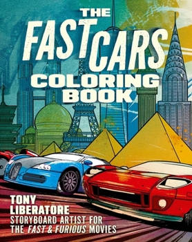 Paperback The Fast Cars Coloring Book