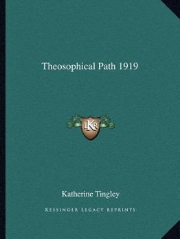 Paperback Theosophical Path 1919 Book
