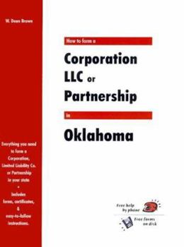Paperback How to Form a Corporation LLC or Partnership in Oklahoma Book