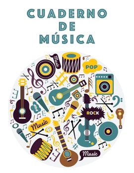Cuaderno De Musica: Músicos Composición Libro Instrumento Manuscrito Personal Papel Piano Guitarra Estándar 13 Bastón Cuaderno grande / Diario Regalo ... Tapa blanda, Acabado mate (Spanish Edition)