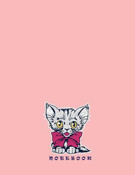 Notebook: Cute cat on pink cover and Dot Graph Line Sketch pages, Extra large (8.5 x 11) inches, 110 pages, White paper, Sketch, Draw and Paint