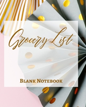 Paperback Grocery List - Blank Note - Write It Down - Pastel Rose Pink Gold Yellow Dot Gray Abstract Modern Contemporary Design Book