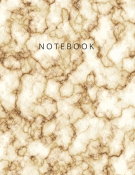 Notebook: Beautiful Brown Notebook - Marble & Black Journal | 150 Wide-ruled Pages | 8.5” x 11” - A4 Size (Marble and White Collection - Journal, ... Composition Book) (Notebook Wide ruled)