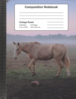 Composition Notebook: A Pretty Pony College Ruled Blank Lined Journal for Students, Kids, and Teens, at School, Work or Home
