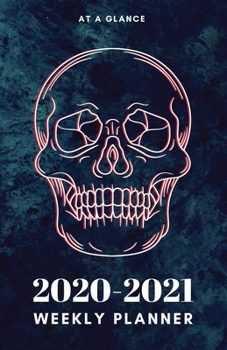 Paperback At a Glance 2020-2021 Weekly Planner: 3D Red Skull Design 2 Year / 24 Month Pocket Planner for Purse - Jan 2020 - Dec 2021 Calendar - Size: 5.5" x 8.5 Book