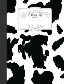 Paperback Composition Notebook: Kawaii Wide Ruled Comp Books for School - Cow Pattern Book