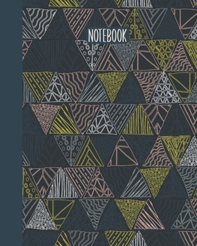 Notebook: Everyday Journal for Writing, Journaling, Notes, To Do Lists, Gratitude, Ideas, and More | Funky Abstract Geometry Pattern Cover Design in Navy Blue, Pink, and Yellow