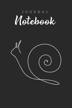 Journal Notebook: Minimalist Snail  Minimalism Outline Lineart Spitural Blank Pages Rule Lined Journal Notebook with Black Cover Size 6in x 9in  x120 Pages for Kids or Men and Women to Write in