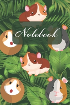 Notebook: Two Tone Color Guinea Pig And Leaves - Diary / Notes / Track / Log / Journal , Book Gifts For Boys Girls Kids Teens 6x9" 120 Pages (Cute Guinea Pig Notebook)
