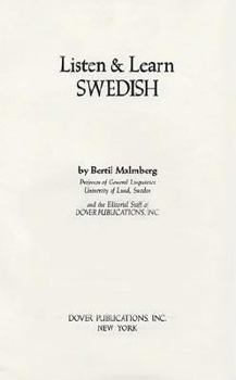 Paperback Listen & Learn Swedish: Manual Only Book