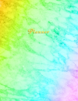 Planner: Personal no dates anytime start planner | Weekly format with to do lists and priorities | Over 2 years worth of planning | Rainbow Marble Cover Design