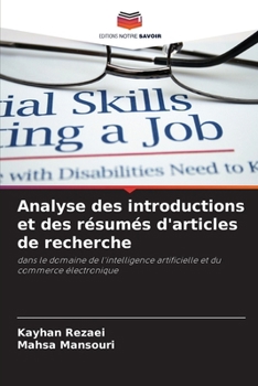 Paperback Analyse des introductions et des résumés d'articles de recherche [French] Book