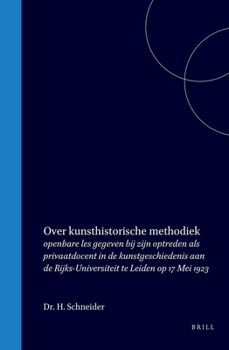 Hardcover Over Kunsthistorische Methodiek [Dutch] Book