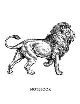 Paperback Lion Notebook: Half Picture Half Wide Ruled Notebook - Large (8.5 x 11 inches) - 110 Numbered Pages - White Softcover Book