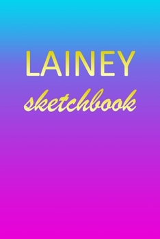 Lainey: Sketchbook | Blank Imaginative Sketch Book Paper | Pink Blue Gold Custom Letter L Personalized Cover | Teach & Practice Drawing for ... Doodle Pad | Create, Imagine & Learn to Draw