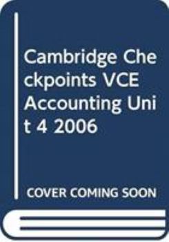 Paperback Cambridge Checkpoints Vce Accounting Unit 4 2006 Book