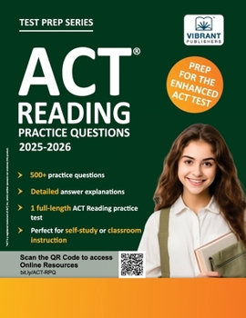 Paperback ACT Reading Practice Questions: 2025-2026: Prep for the Enhanced ACT 500+ Questions + Full-Length Test + Passage-Specific Practice + Detailed Answer E Book