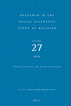 Hardcover Research in the Social Scientific Study of Religion, Volume 27 Book