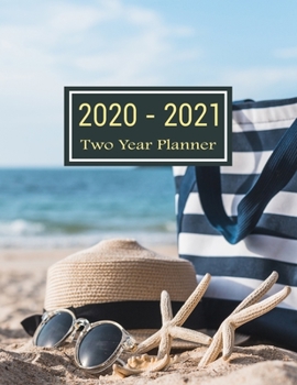 Paperback 2020-2021 Two Year Planner: Travel Beach Two Year Planner, Two Year Calendar 2020-2021, Daily Monthly Planner 2020 Size 8.5 x 11 Inch, 60 Months C Book