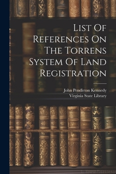 Paperback List Of References On The Torrens System Of Land Registration Book