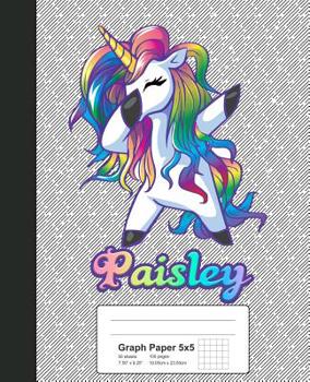 Paperback Graph Paper 5x5: PAISLEY Unicorn Rainbow Notebook Book