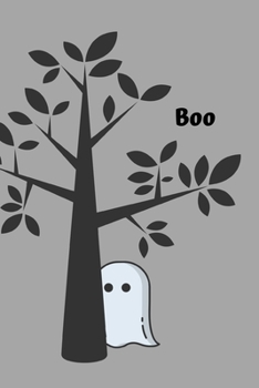 Boo: Halloween Notebook / Journal, 6" x 9" Ruled White Paper, 100 pages, Fun Cute Gift