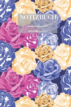 Paperback Notizbuch Garten Muster Pattern Pflanzen Blumen Pflanze Flower Bl?te Blau Rose Pink Gelb: - 111 Seiten - EXTRA Kalender 2020 - Einzigartig - Kariert m [German] Book