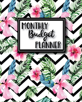 Paperback Monthly Budget Planner: Monthly Financial Planner With Weekly Expense Tracker And Bill Organizer Chevron Floral Book