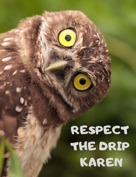 Respect the Drip Karen - Funny Owl Notebook: 7.5 x 9.5 Funny Lined Notebook, Journal, Diary for Teens, Tweens, Meme Lovers and Owl Lovers