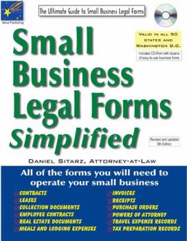 Paperback Small Business Legal Forms Simplified: The Ultimate Guide to Business Legal Forms [With CDROM] Book