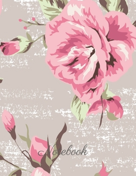 Notebook: Vintage/Roses, Lined Journal/Notebook/Sketchbook/diary, 110 pages, 8.5x11 large print, Soft Cover, Glossy Finish.