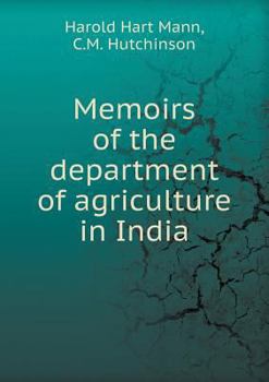 Paperback Memoirs of the Department of Agriculture in India Book