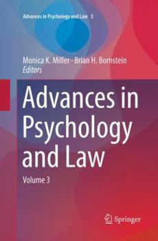 Paperback Advances in Psychology and Law: Volume 3 Book