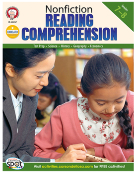 Paperback Nonfiction Reading Comprehension, Grades 7 - 8 Book