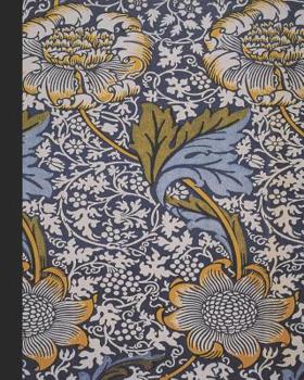Vintage illustration journal: Unique designed dot grid Journal for the vintage illustration lover - Arts and craft movement - William Morris - Blue and yellow kennet indigo print