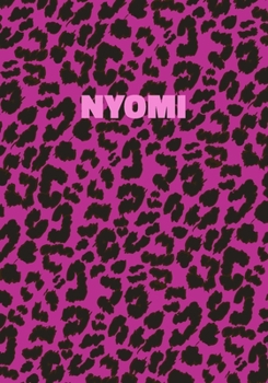 Paperback Nyomi: Personalized Pink Leopard Print Notebook (Animal Skin Pattern). College Ruled (Lined) Journal for Notes, Diary, Journa Book