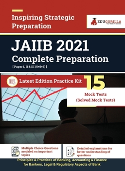 Paperback JAIIB 2021 Latest Edition Practice kit with 15 Mock Tests (Paper I, II & III) Book
